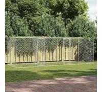 Large Outdoor Dog Cage, Galvanised Steel, 600x200x200 cm, Silver, Durable, Corrosion-Resistant House for Dogs