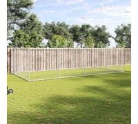Large Outdoor Dog Kennel 7.6x3.8x1.9m, Heavy-Duty Galvanized Steel Chain Link Mesh, Secure Lockable Latch System, Weatherproof Pet Playpen for Exercise & Training