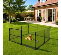 Large Outdoor Dog Run 2m / 6.6ft with Door | Secure Easy Build Pet Playpen Enclosure for Dogs, Rabbits, Chickens, Tortoises, Guinea Pigs | Portable Puppy Fence & Exercise Pen for Garden & Travel