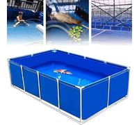 Large Outdoor Fish Pond Canvas Tank With Drain Valve Blue