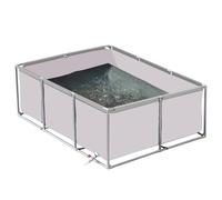 Large Outdoor Fish Pond with Drain Valve - Temporary Holding Tank for Koi Turtles & Aquatic Life Water Storage Pool - Canvas White (L200xW250xH70cm)