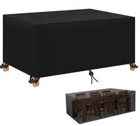 Large Outdoor Furniture Covers Waterproof,350x350x90cm Tear Resistant Oxford Fabric Windproof Anti-UV Rectangular Patio Furniture Cover for Garden Table Sofa Furniture Sets Seating Group