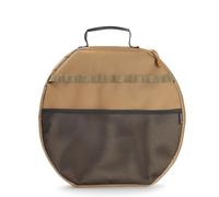 Large Outdoor Griddle Carry Bag, 43x42cm Heavy Duty Camping Griddle Storage Case, Khaki 600D Oxford Cloth Grill Pan Holder with Thickened EPE Padding, Mesh Pocket & Soft Handle for Grills Up to 42cm