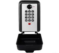 Large Outdoor Key Storage Box for Home Entryway | 1-12 digit resettable code, push button entry, secure keyless for access, anti-peep design, easy code management(A)