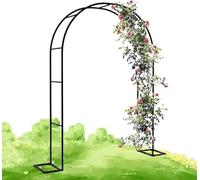 Large Outdoor Metal Garden Arch - White Steel Pergola for Wedding, Climbing Plants, Rose Trellis, Arched Support, Elegant Garden Decor, W1.8M x H2.2M