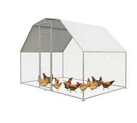 Large Outdoor Poultry Cage With Waterproof UV-Resistant Cover,Heavy-Duty Galvanized Steel Chicken Coop, Walk-in Hen House Run For Chickens, Ducks, Rabbits, Easy Assembly(78x118x78in)
