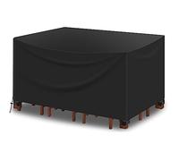 Large Outdoor Rattan Patio Set Cover 110x70x90cm/LxWxH Garden Furniture Covers Waterproof, Ideal for Outside Lawn and Patio Garden Table, Rattan Furniture Covers Rectangular Windproof Anti-UV