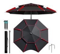 Large Outdoor Shade Canopy | Patio Umbrellas Outside - Outdoor Shade Umbrella, Yard Umbrella With Carry Case,Double Canopy Large Sun Umbrella, Fishing Umbrella With 360-Degree Rotation For Boats, Terr