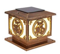 Large Outdoor Solar Post Light Brushed Bronze Aluminum LED Lamp Waterproof Acrylic Fixture for Patio & Yard Outdoor Lighting Solution (Black)