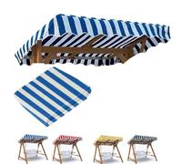 Large Outdoor Swing Canopy Replacement Cover 98"x72" Blue Stripe Fabric for Porch Glider Swing Garden Bench Awning Canvas Top for Swing Chairs