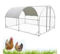 Large Outdoor Walk-in Poultry Cage With Waterproof & UV-Protected Cover, Feeding Port & Skylight, Spacious Chicken Run For Backyard Farm, Perfect For Hens, Ducks, Geese(157x118x78in)