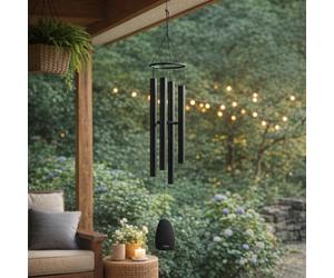 Large Outdoor Wind Chimes Garden Hanging Deep Tone Black Patio Decoration Gift