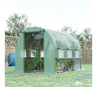 Outsunny 3 x 2 x 2m Polytunnel Green House w/ UV-resistant PE Cover, Green, Green