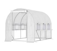 Large Outside Backyard Plant Greenhouse Hot House w/ Zippered Doors White