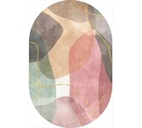 Large Oval Area Rug NonSlip Decorative Carpet for Living Room Light Pink & Green Accent Rug 150 x 200 cm Stylish Home Decor Ovale Grande