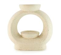 Large Oval Pebble Zen Oil Burner Speckled Off White Ceramic