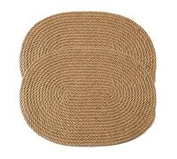 Large Oval Woven Placemats, 30 x 40cm 2 Pack Natural Jute Kitchen Dinning Table Mats, Rustic Boho Heat Resistant Non-Slip Mats Braided Farmhouse Placemats (Jute(30 x 40cm)-2Pack)