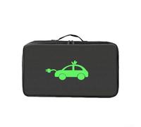 Large Oxford Cloth Cable Storage Bag For Electric Vehicle Charger And For Jumper Wires, Portable Carry Case With Handle For Car Trunk Organization, Black(Rectangular)