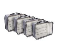 Large Packing Cubes,4 Pack High Capacity Luggage Organizers, Mesh Clothing Bags made from Ultralight Reusable Nylon, for Travel, Hiking, Camping, Accessories, Grey, 17.5x4x12.75 Inch (Pack of 4)