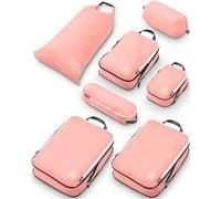 Large Packing Cubes for Travel-Extra Large Compression Packing Cube Luggage Organizers 7 Piece Set-Ultralight, Expandable/Compression Bags for Clothes by TRIPPED Travel Gear (Dusty Rose), XL