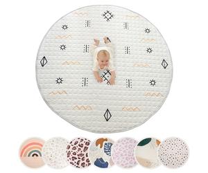 Large Padded Play Mat 150 cm - Extra Thick 1.5 cm Soft Playmat for Newborns in a Stylish Unisex Design - Baby Play Mat with Non-Slip Backing for Crawling, Soft Play & Tummy Time - Machine Washable