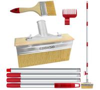 Large Paint Brush 7"Decking Brush,Long Handled Paint 60"Deck Stain Applicator with 3" Paint Brush for Woodstains, Oils, Decking, Fence,Wall and Furniture