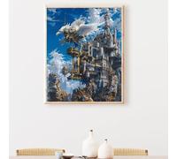 Large Paint by Numbers Architecture Bird 40x53in, Colour in Canvas Paint by Numbers for Adults, Acrylic Oil DIY Beginners Painting by Nembers Crafts Kits for Home Wall Decoer, (Frameless) PjY5533 G-9