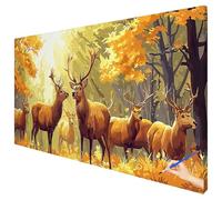 Large Paint by Numbers for Adults 100x40cm Deer Paint by Numbers Kits for Children Beginner Hobbies for Adults Women DIY Autumn Acrylic Oil Paintings Kits Without Frame Gifts for Women Room Decor N-35