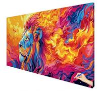 Large Paint by Numbers for Adults 100x40cm Lion Paint by Numbers Kits for Children Beginner Hobbies for Adults Women DIY Abstract Acrylic Oil Paintings Kits Without Frame Gifts for Women Decor N-53