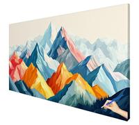 Large Paint by Numbers for Adults 120x50cm Mountain Paint by Numbers Kits for Children Beginner Hobbies for Adults Women DIY Abstract Acrylic Oil Paintings Kits Without Frame Gifts for Women K-54