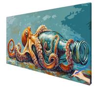 Large Paint by Numbers for Adults 150x60cm Animals Paint by Numbers Kits for Children Beginner Hobbies for Adults Women DIY Octopus Acrylic Oil Paintings Kits Without Frame Gifts for Women Decor L-55