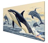 Large Paint by Numbers for Adults 180x70cm Animals Paint by Numbers Kits for Children Beginner Hobbies for Adults Women DIY Ocean Acrylic Oil Paintings Kits Without Frame Gifts for Women Decor L-83