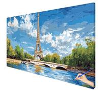 Large Paint by Numbers for Adults 180x70cm Landscape Paint by Numbers Kits for Children Beginner Hobbies for Adults Women DIY Paris Acrylic Oil Paintings Kits Without Frame Gifts for Women Decor E-56