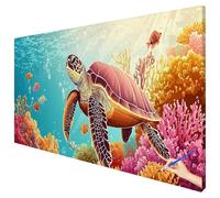 Large Paint by Numbers for Adults 70x30cm Ocean Paint by Numbers Kits for Children Beginner Hobbies for Adults Women DIY Turtle Acrylic Oil Paintings Kits Without Frame Gifts for Women Room Decor J-91