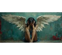 Large Paint by Numbers for Adults Angel, DIY Canvas Oil Painting Kit for Adults and Beginners, Painting by Numbers Girl With Acrylic Pigment for Home Wall Decor Gifts 12x24in (Without Frame) C-448