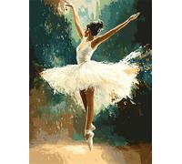 Large Paint by Numbers for Adults Ballet Paint by Numbers Kits Dancer Paint by Numbers for Adults Beginner, DIY Painting with Paint Brushes and Acrylic Pigment, Hobbies for Adults Crafts 20x30cm