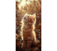 Large Paint by Numbers for Adults Butterfly, DIY Canvas Oil Painting for Adults and Beginners, Cat Painting by Numbers with Acrylic Pigment and Brush for Room Decor Gifts 32x64in Without Frame F1-928