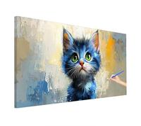 Large Paint by Numbers for Adults Cat 110x50cm, Cute Paint by Numbers Kits, DIY Adult Crafts for Beginner, Canvas Oil Painting Kit for Kids, Hobbies for Adults Women, Room Decor, Autumn Decor U-68