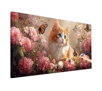 Large Paint by Numbers for Adults Cat 180x80cm, Flowers Paint by Numbers Kits, DIY Adult Crafts for Beginner, Canvas Oil Painting Kit for Kids, Hobbies for Adults Women, Room Decor, Autumn Decor E-45