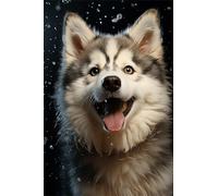 Large Paint by Numbers for Adults Dog Paint by Numbers Kits Wolf Paint by Numbers for Adults Beginner, DIY Painting with Paint Brushes and Acrylic Pigment, Hobbies for Adults Crafts Gifts 30x40cm
