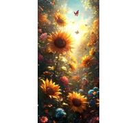 Large Paint by Numbers for Adults Flower,DIY Canvas Oil Painting Kit for Adults and Beginners,Plant Painting by Numbers with Acrylic Pigment and Brush for Room Decor Gifts 40x80in Without Frame F1-744