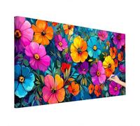 Large Paint by Numbers for Adults Flowers 220x100cm, Colorful Paint by Numbers Kits, DIY Adult Crafts for Beginner, Canvas Oil Painting Kit for Kids, Hobbies for Adults Women, Autumn Decor Room E-24