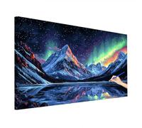 Large Paint by Numbers for Adults Landscape 110x50cm, Aurora Paint by Numbers Kits, DIY Adult Crafts for Beginner, Canvas Oil Painting Kit for Kids, Hobbies for Adults Women, Autumn Decor Room U-56