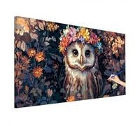 Large Paint by Numbers for Adults Owl 220x100cm, Flowers Paint by Numbers Kits, DIY Adult Crafts for Beginner, Canvas Oil Painting Kit for Kids, Hobbies for Adults Women, Room Decor, Autumn Decor E-54