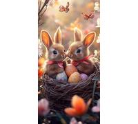 Large Paint by Numbers for Adults Rabbit, DIY Canvas Oil Painting for Adults and Beginners, Animal Painting by Numbers with Acrylic Pigment and Brush for Room Decor Gifts 36x72in Without Frame F1-930