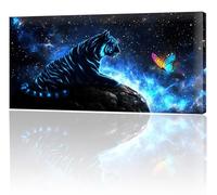 Large Painting by Numbers for Adults, Butterfly Tiger Paint by Numbers for Children Kits, Without Frame DIY Canvas Oil Painting Gifts, Adult Crafts With 3- Paint Brushes, Home Decor 50x100cm w-368