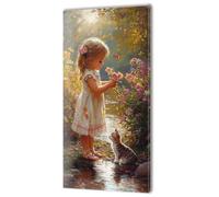 Large Painting by Numbers for Adults, Flower Girl Paint by Numbers for Children Kits, Without Frame DIY Canvas Oil Painting, Adult Crafts With Paint Brushes Acrylic Pigment, Home Decor 50x100cm w-467