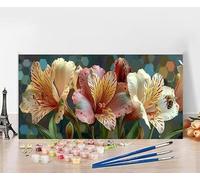 Large Painting by Numbers for Adults Flower Paint by Numbers for Children Bee, DIY Hobbies for Adults Crafts, Canvas Oil Paintings Arts for Home Wall Decor Crafts, Gifts Without Frame 40x80cm A-1U11
