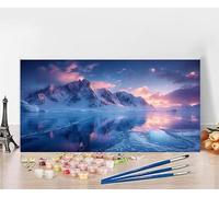 Large Painting by Numbers for Adults Glacier Paint by Numbers for Children Snow, DIY Hobbies for Adults Crafts, Canvas Oil Paintings Arts for Home Wall Decor, Gifts Without Frame 80x160cm 5-XY98