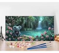 Large Painting by Numbers for Adults Koala Paint by Numbers for Children Flower, DIY Hobbies for Adults Crafts, Canvas Oil Paintings Arts for Home Wall Decor Crafts, Gifts Without Frame 30X60cm V-9025
